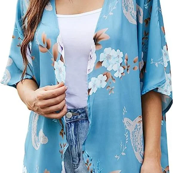 Floral Kimono / Swim Coverup - Picture 3 of 9